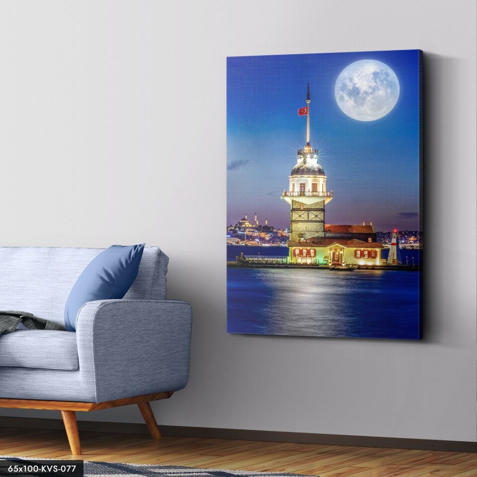 Kız Kulesi Kanvas - Canvas Tablo 40 x 30 CM - Çok Renkli