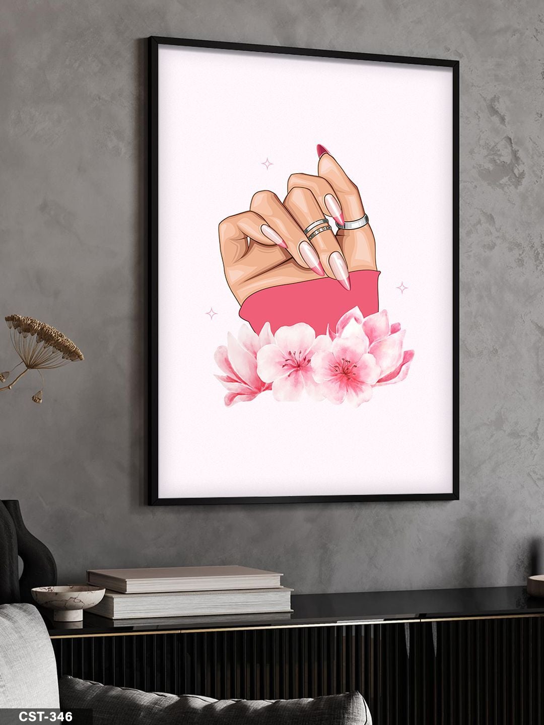 Bakımlı El Tek Parça Ahşap Çerçeveli Tablo Siyah - 40 x 60 CM