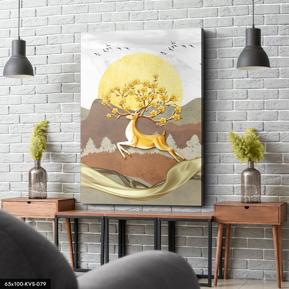 Geyik Dijital Çizim Kanvas - Canvas Tablo