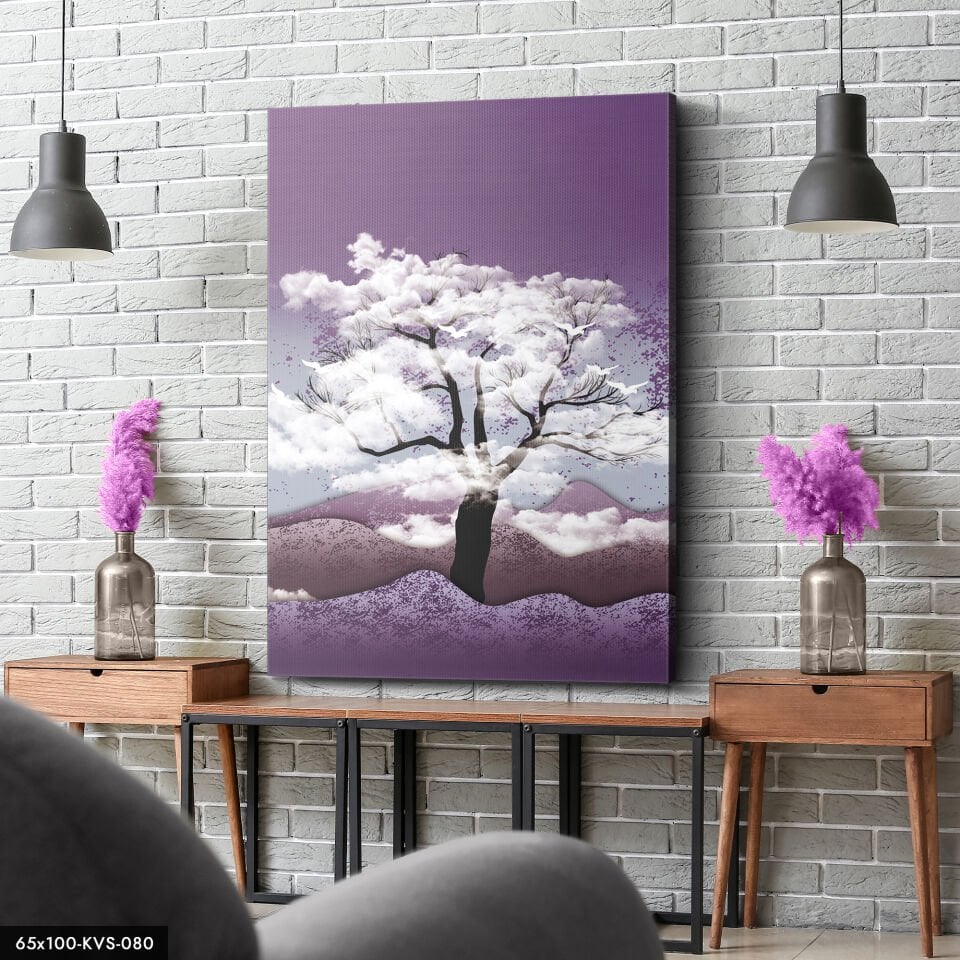 Mor Doğa Kanvas - Canvas Tablo 40 x 30 CM - Çok Renkli