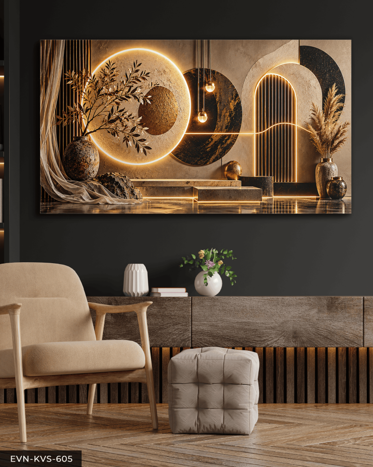Modern Geometrik Desenler Tek Parça Işıksız Kanvas - Canvas Tablo