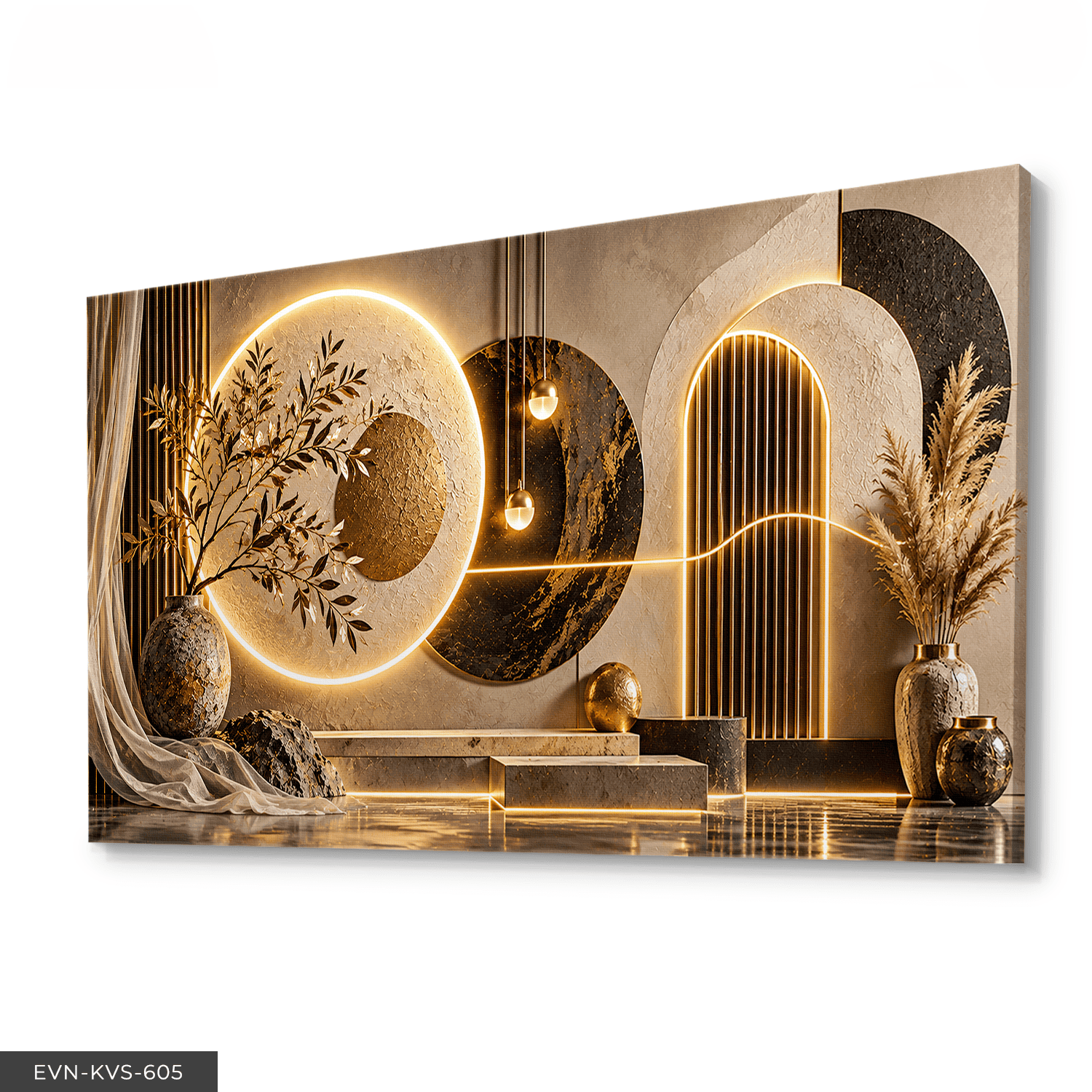 Modern Geometrik Desenler Tek Parça Işıksız Kanvas - Canvas Tablo