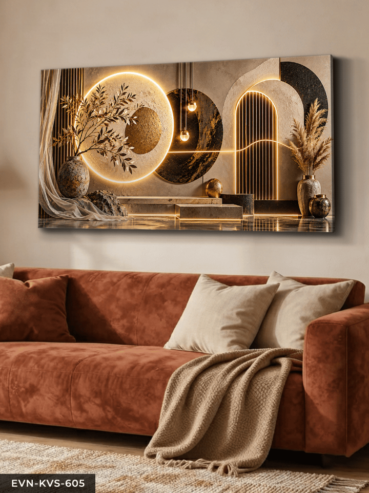 Modern Geometrik Desenler Tek Parça Işıksız Kanvas - Canvas Tablo
