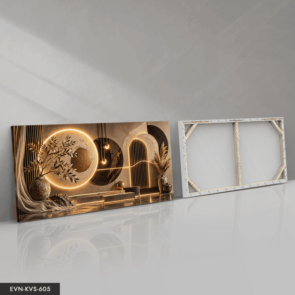 Modern Geometrik Desenler Tek Parça Işıksız Kanvas - Canvas Tablo