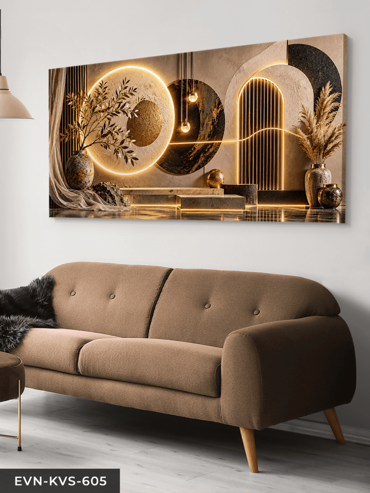 Modern Geometrik Desenler Tek Parça Işıksız Kanvas - Canvas Tablo