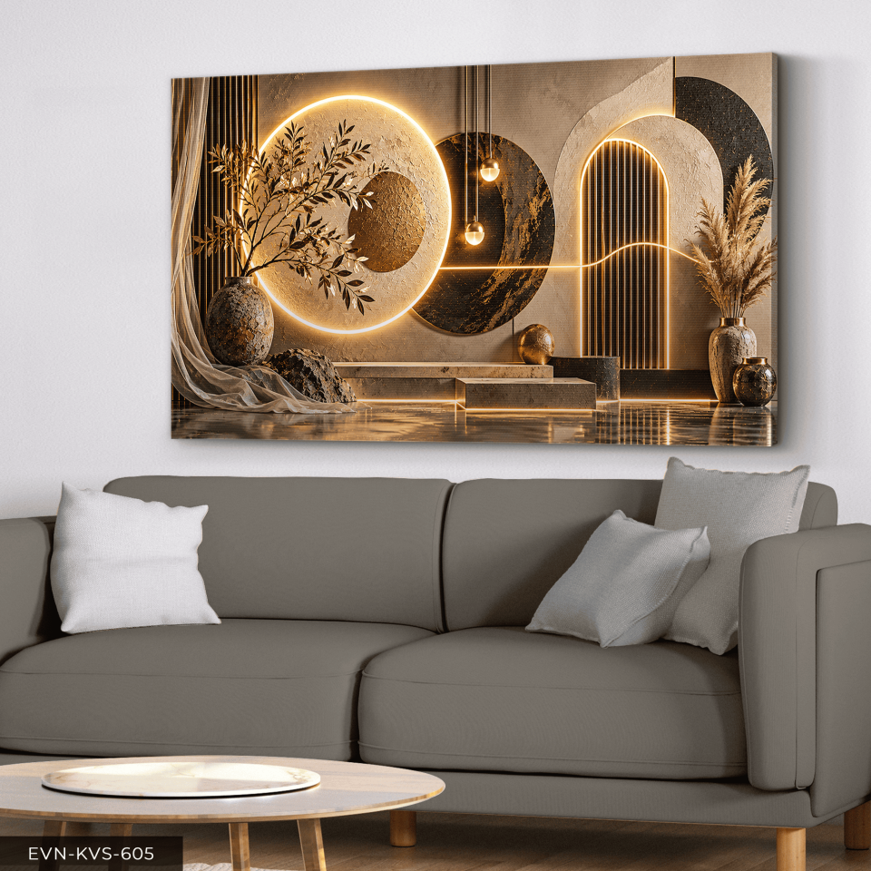 Modern Geometrik Desenler Tek Parça Işıksız Kanvas - Canvas Tablo