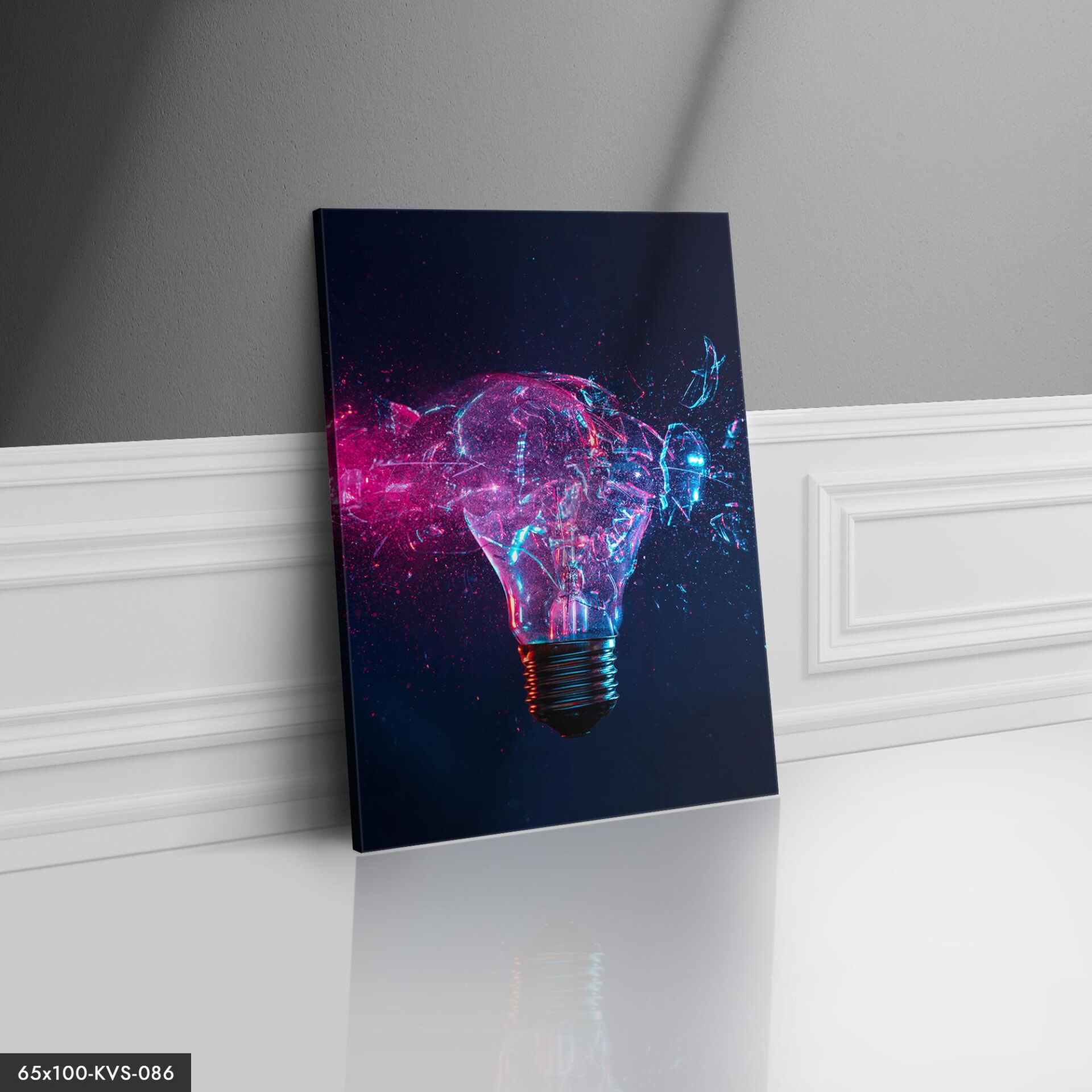 Renkli Ampul Kanvas - Canvas Tablo 40 x 30 CM - Çok Renkli