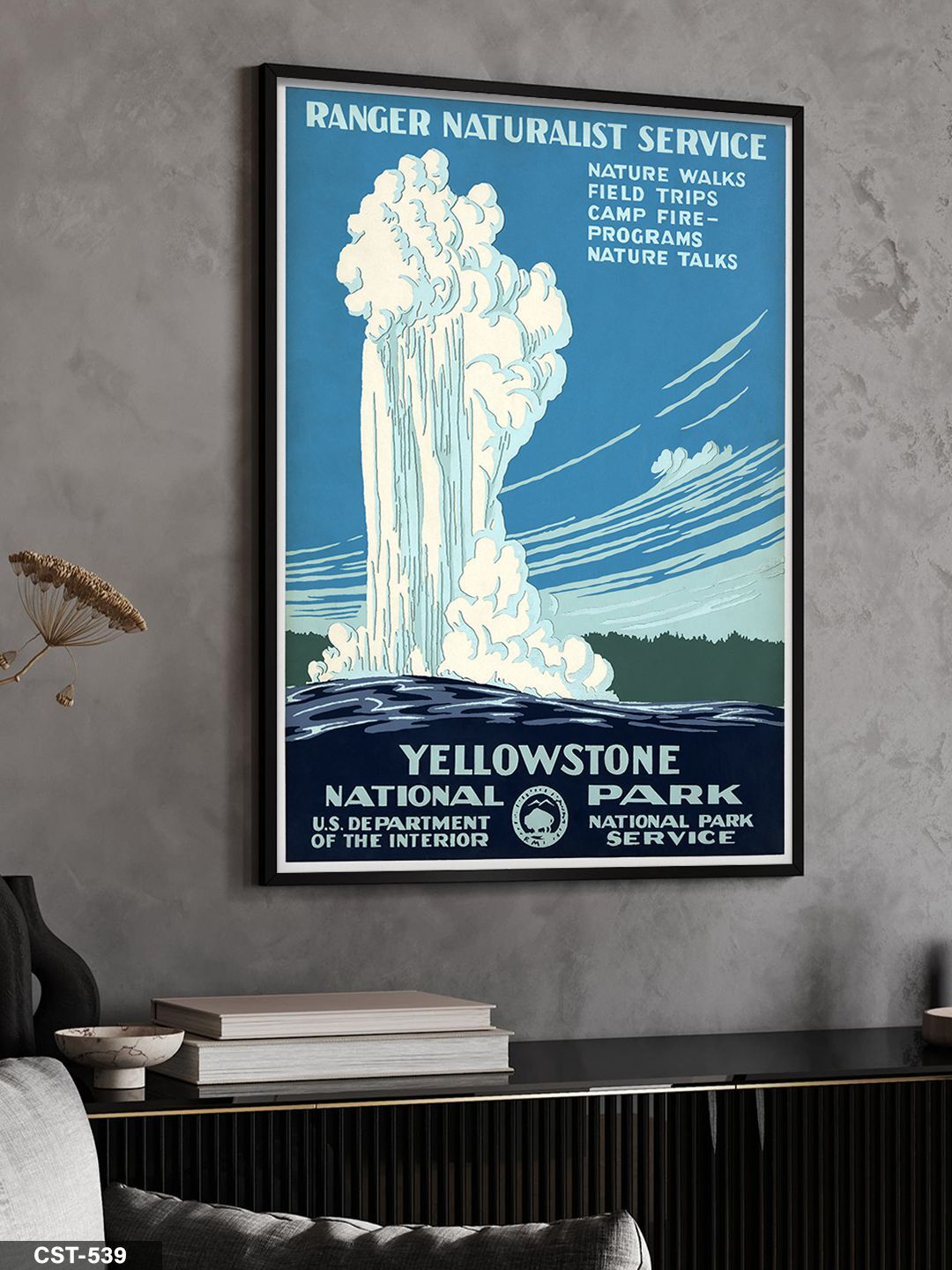 Ranger Naturalist Service Tek Parça Ahşap Çerçeveli Tablo Siyah - 20 x 30 CM