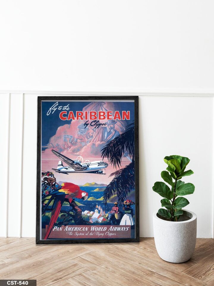 Caribbean By Clibber Tek Parça Ahşap Çerçeveli Tablo Siyah - 20 x 30 CM