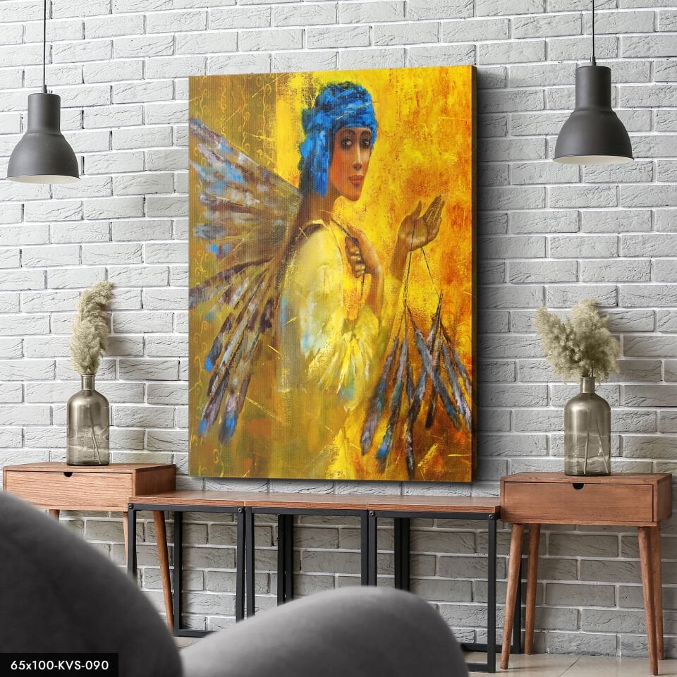 Egzotik Kadın Kanvas - Canvas Tablo 40 x 30 CM - Çok Renkli