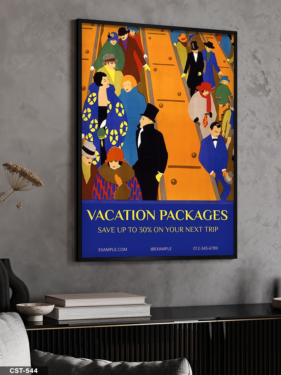 Vacation Packages Afişi Tek Parça Ahşap Çerçeveli Tablo Siyah - 20 x 30 CM