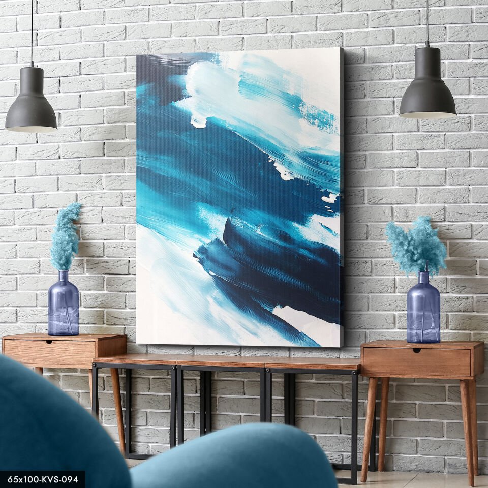 Turkuaz Tuval Boya Kanvas - Canvas Tablo 40 x 30 CM - Çok Renkli