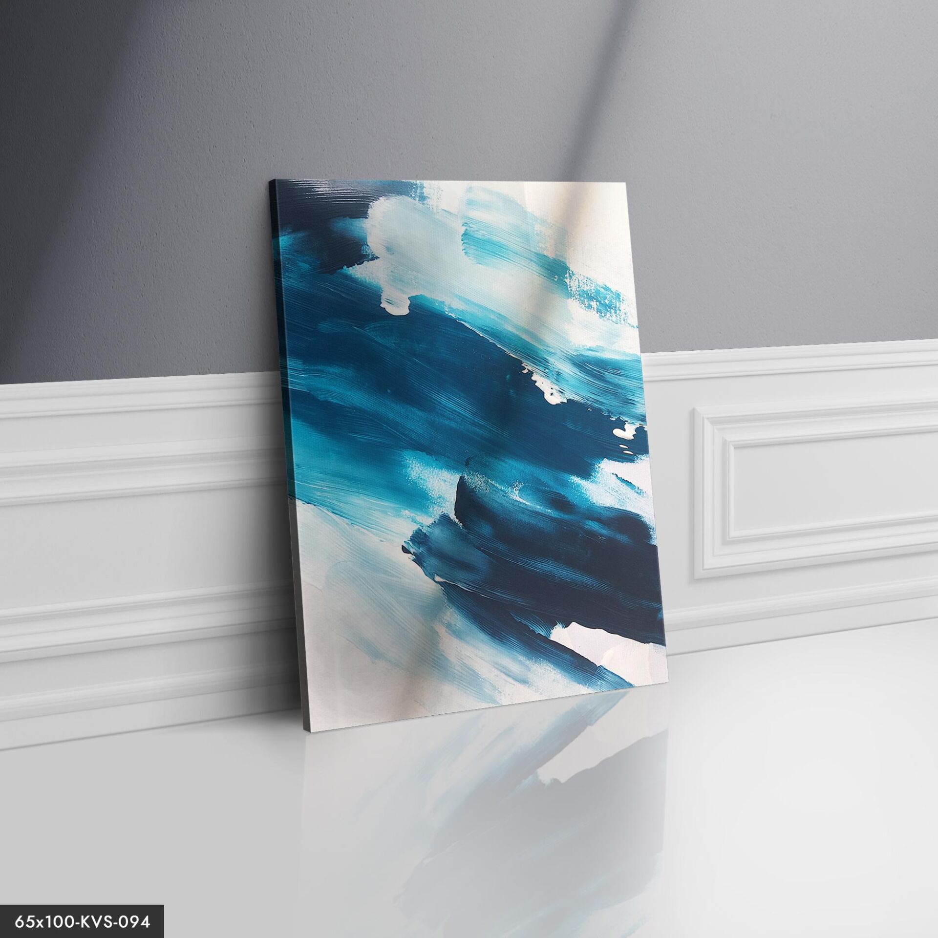 Turkuaz Tuval Boya Kanvas - Canvas Tablo 40 x 30 CM - Çok Renkli