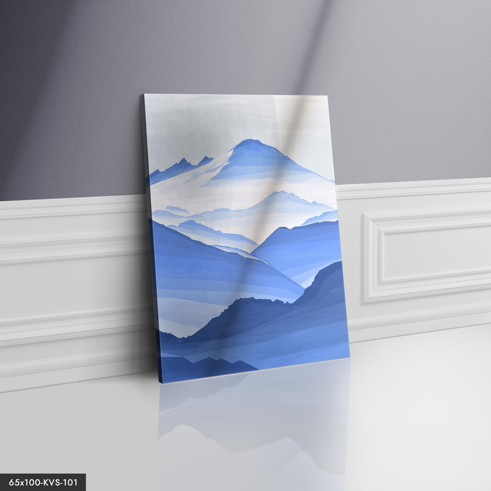 Mavi Beyaz Dağlar Kanvas - Canvas Tablo 40 x 30 CM - Çok Renkli