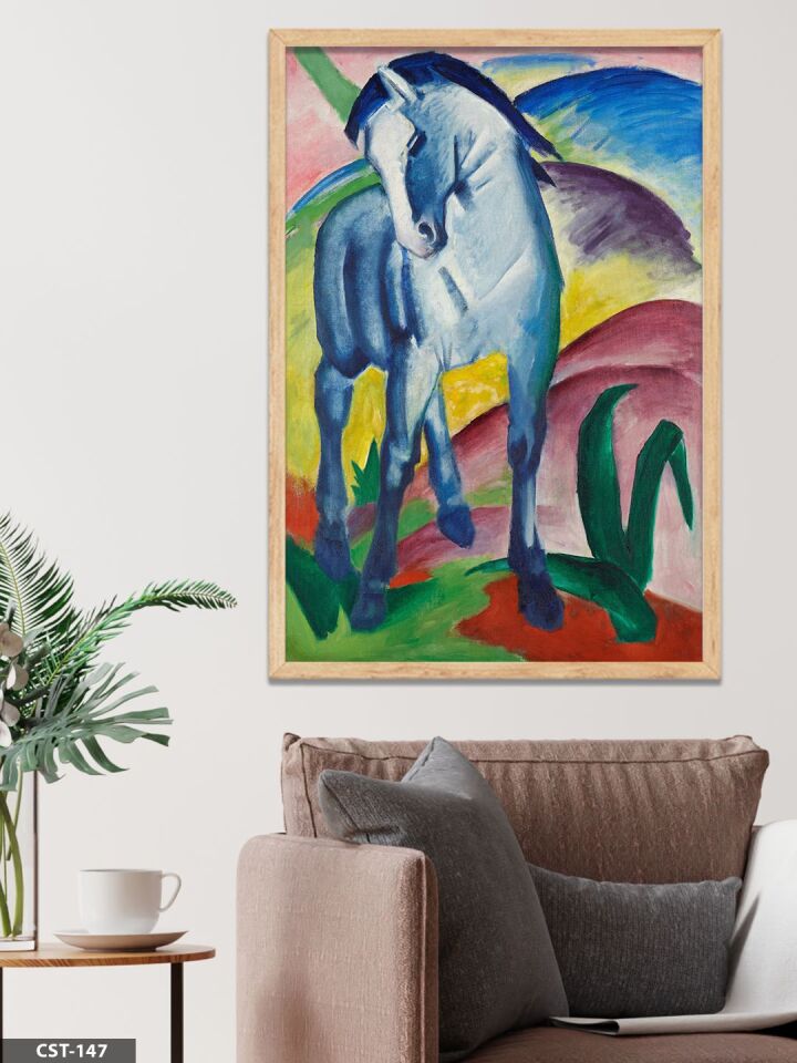 Asil At illüstrasyon Tek Parça Ahşap Çerçeveli Tablo Naturel - 50 x 70 CM