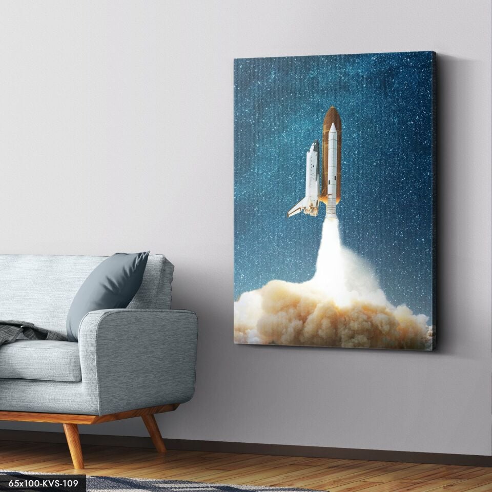 Roket Kanvas - Canvas Tablo 40 x 30 CM - Çok Renkli