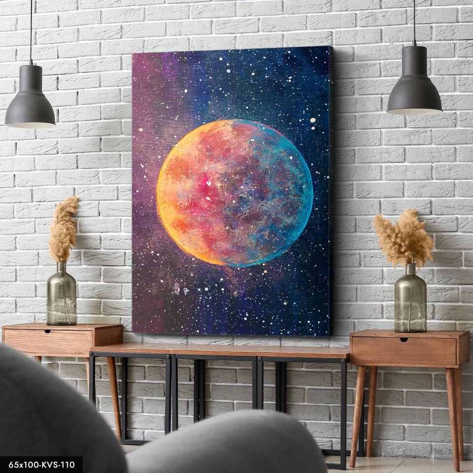 Gezegen Kanvas - Canvas Tablo 40 x 30 CM - Çok Renkli