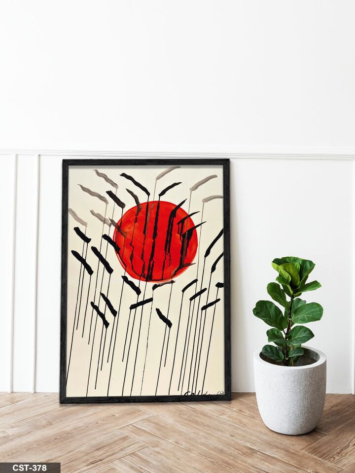 Alexander Calder Calder 69 Tek Parça Ahşap Çerçeveli Tablo Siyah - 40 x 60 CM