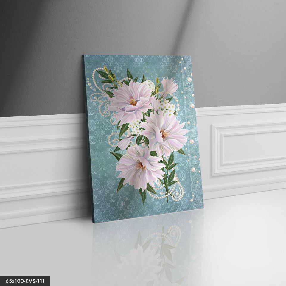 Incili Çiçekler Kanvas - Canvas Tablo