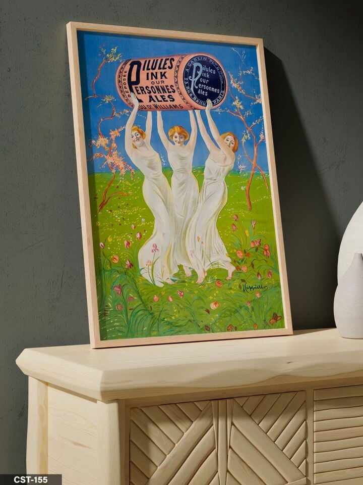 Dans Eden Fantastik Figürler Tek Parça Ahşap Çerçeveli Tablo Naturel - 50 x 70 CM