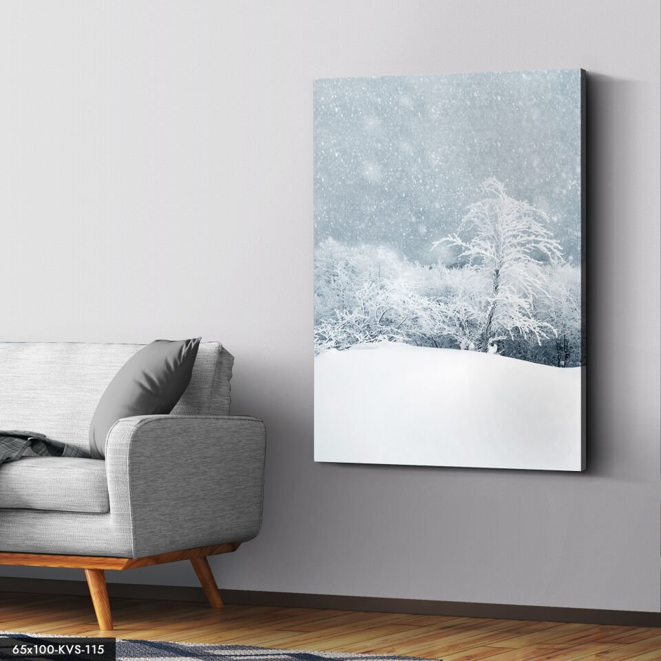 Kar Manzarası Kanvas - Canvas Tablo 40 x 30 CM - Çok Renkli