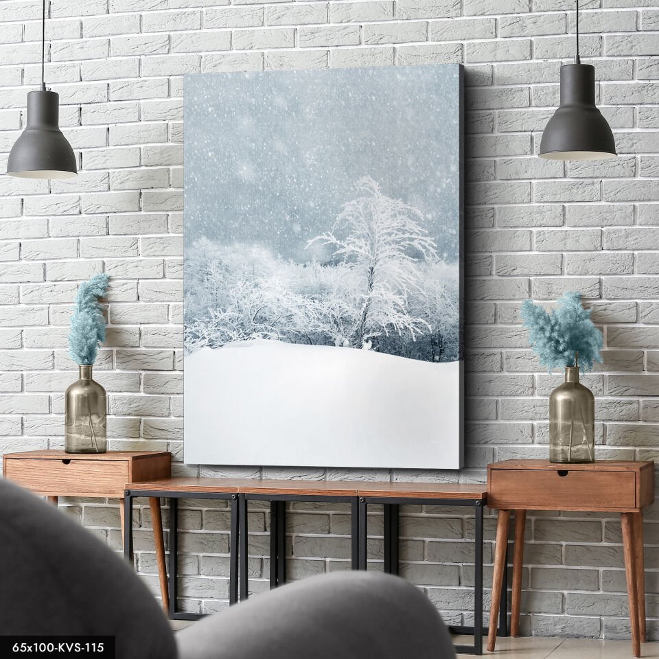 Kar Manzarası Kanvas - Canvas Tablo 40 x 30 CM - Çok Renkli