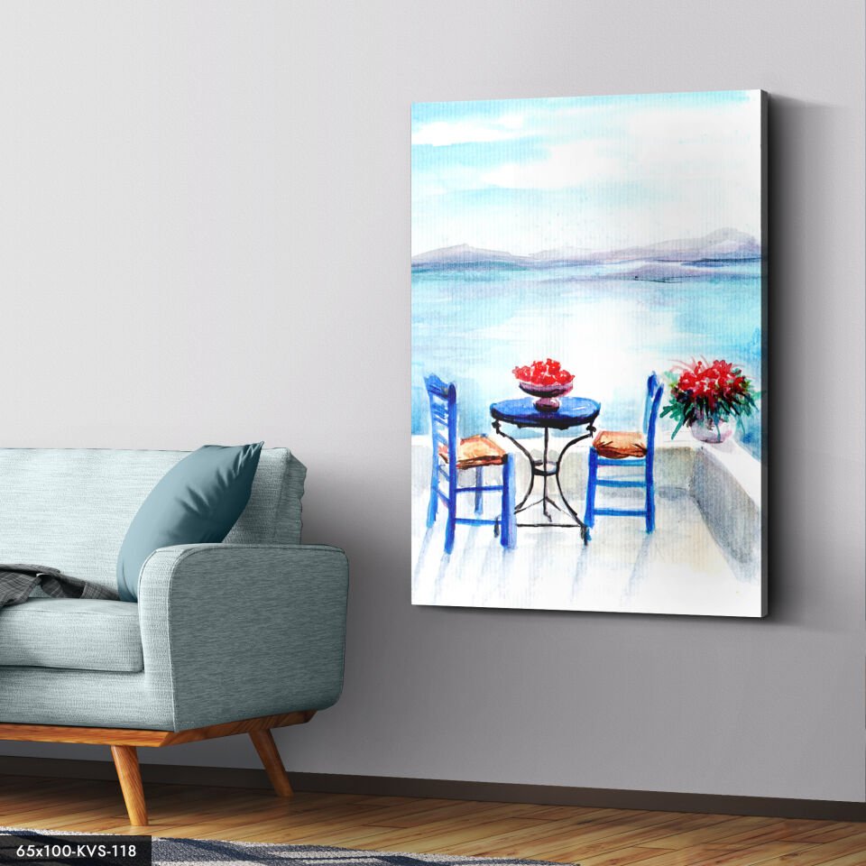 Deniz Kenarı Manzara Kanvas - Canvas Tablo 40 x 30 CM - Çok Renkli