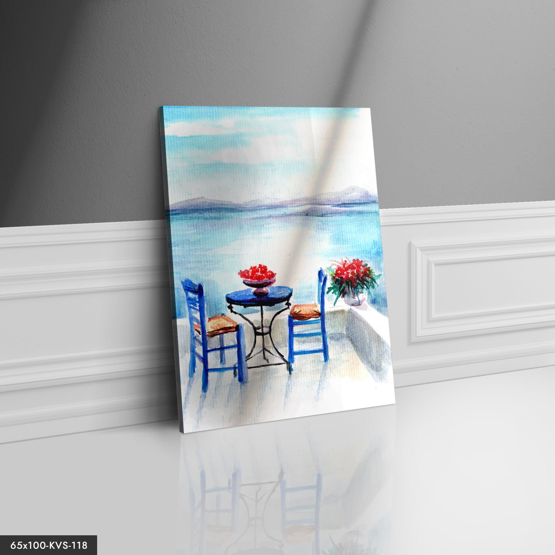 Deniz Kenarı Manzara Kanvas - Canvas Tablo 40 x 30 CM - Çok Renkli