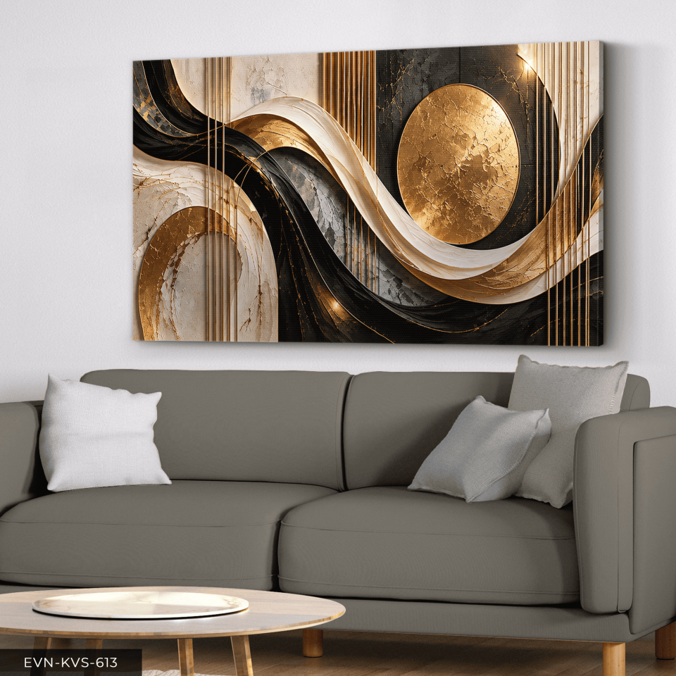 Geometrik Desenler ve Modern Sanat Tek Parça Işıksız Kanvas - Canvas Tablo
