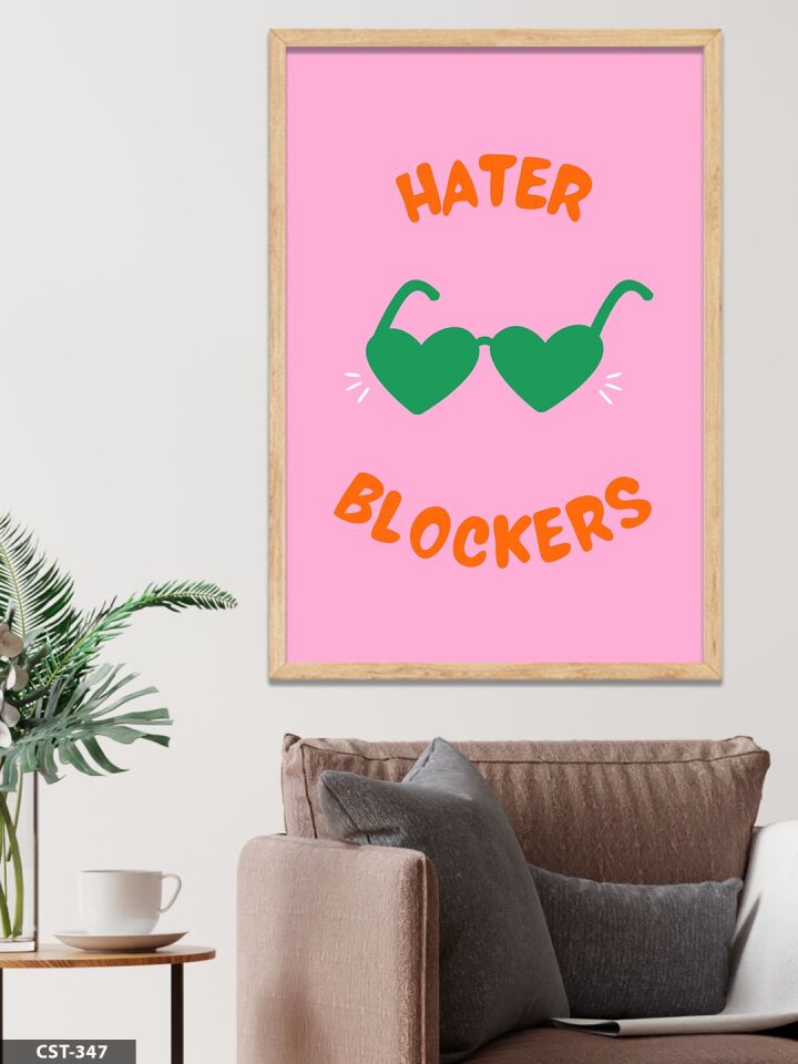 Hater Blockers Tek Parça Ahşap Çerçeveli Tablo Naturel - 30 x 40 CM