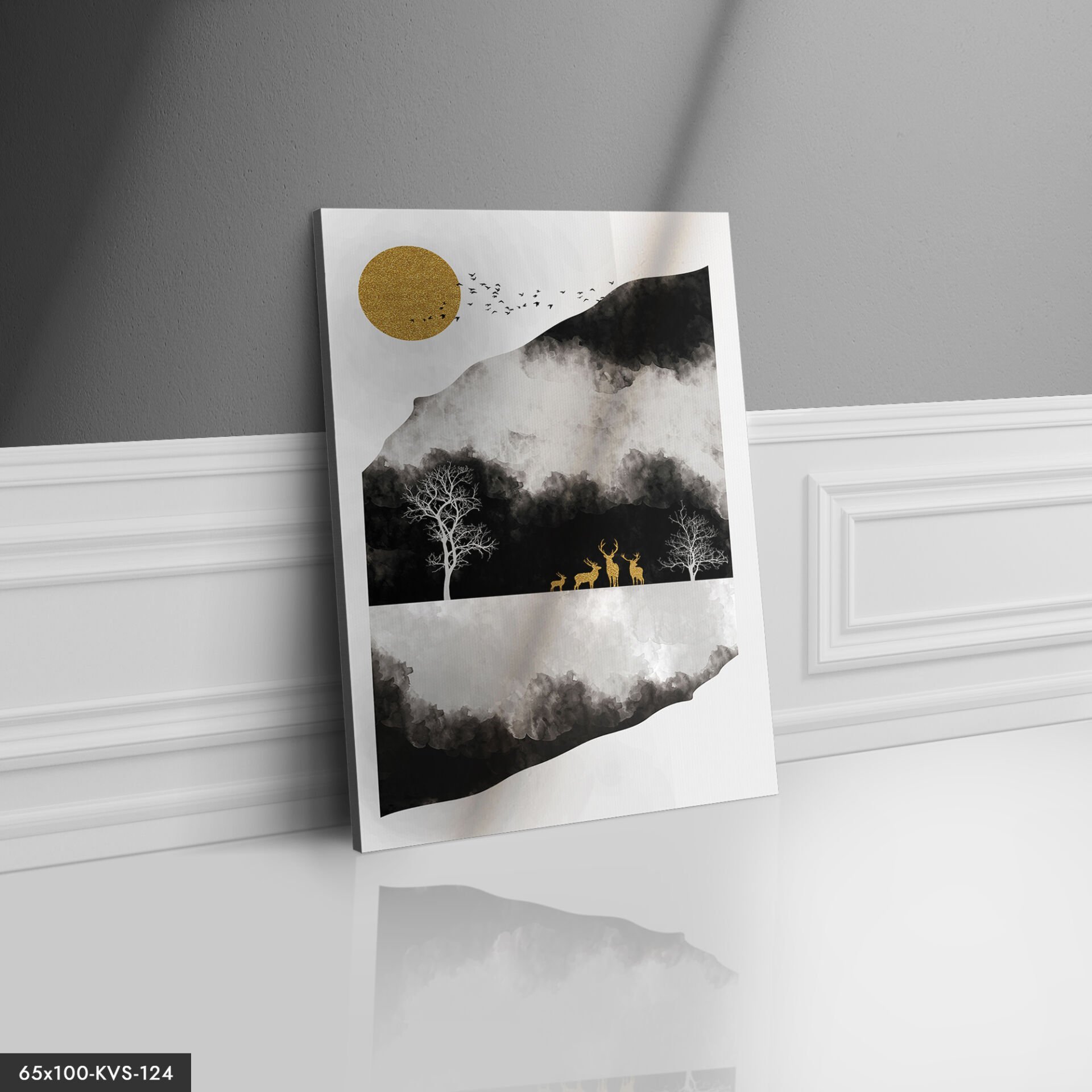 Doğa Soyut Çizim Kanvas - Canvas Tablo 40 x 30 CM - Çok Renkli