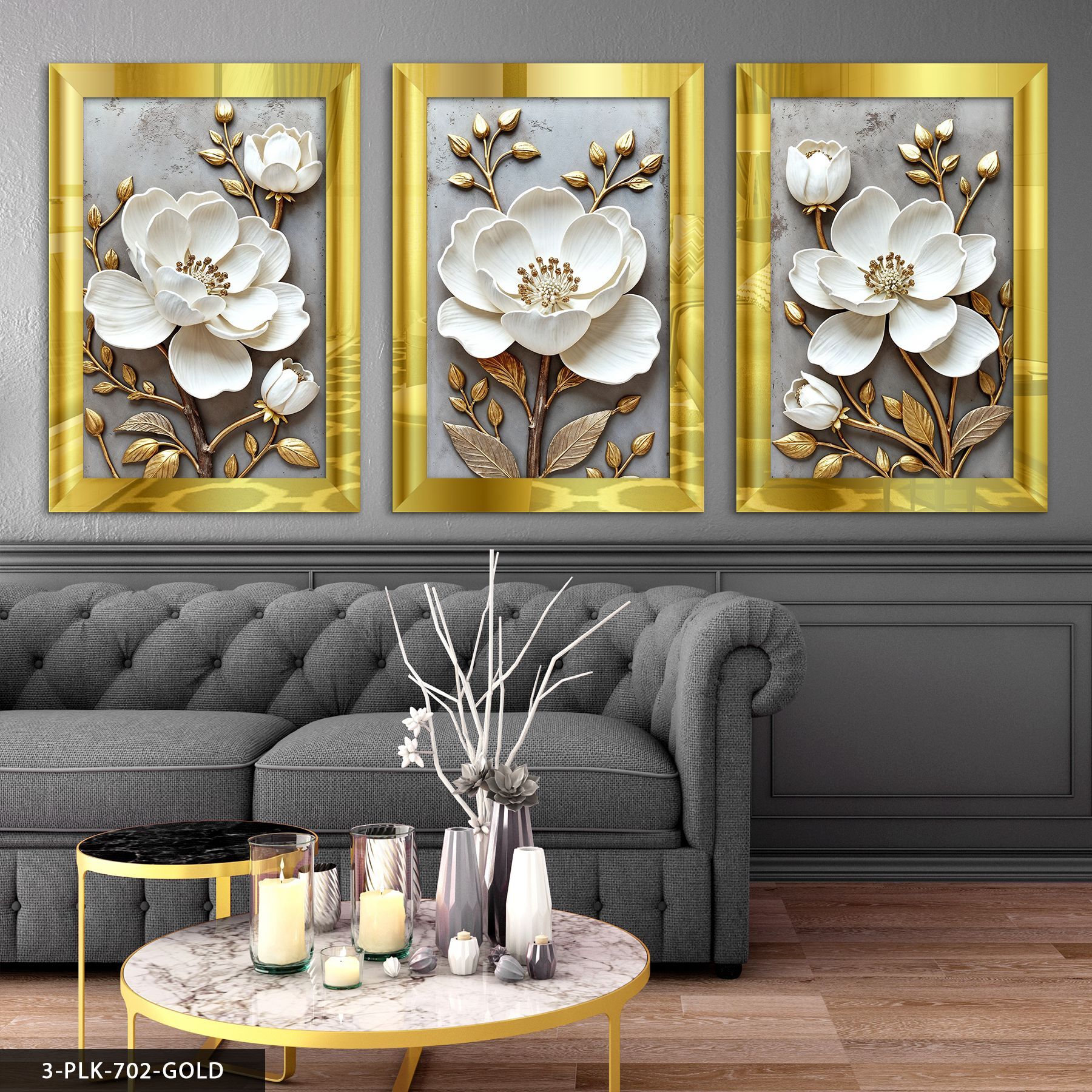 Pleksi Aynalı Tablo 20 x 30 CM - Gold