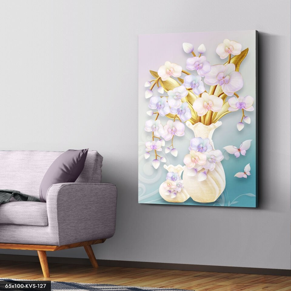 Vazoda Çiçekler Kanvas - Canvas Tablo 40 x 30 CM - Çok Renkli