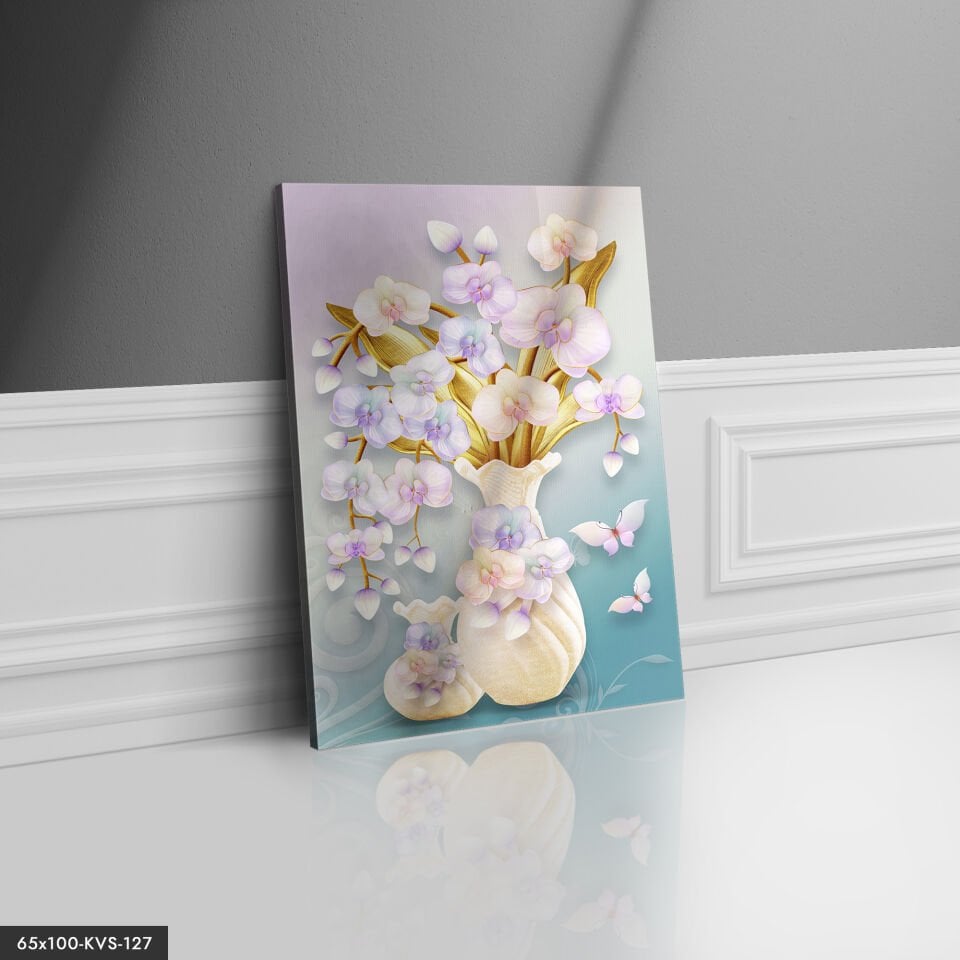 Vazoda Çiçekler Kanvas - Canvas Tablo 40 x 30 CM - Çok Renkli