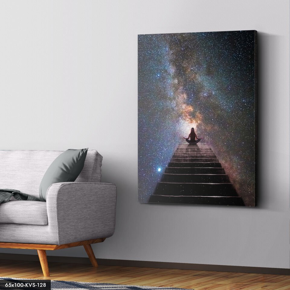 Yıldızlar Arasında Kanvas - Canvas Tablo 40 x 30 CM - Çok Renkli