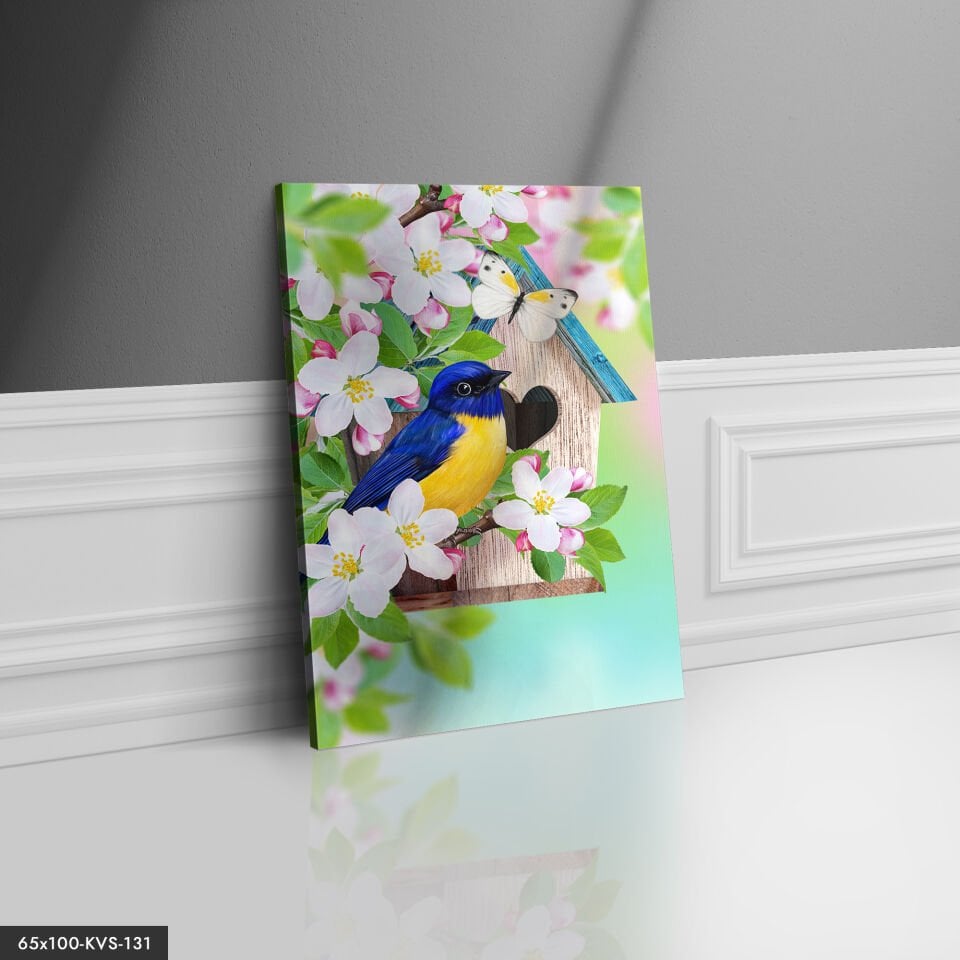 Kuş Kanvas - Canvas Tablo 40 x 30 CM - Çok Renkli