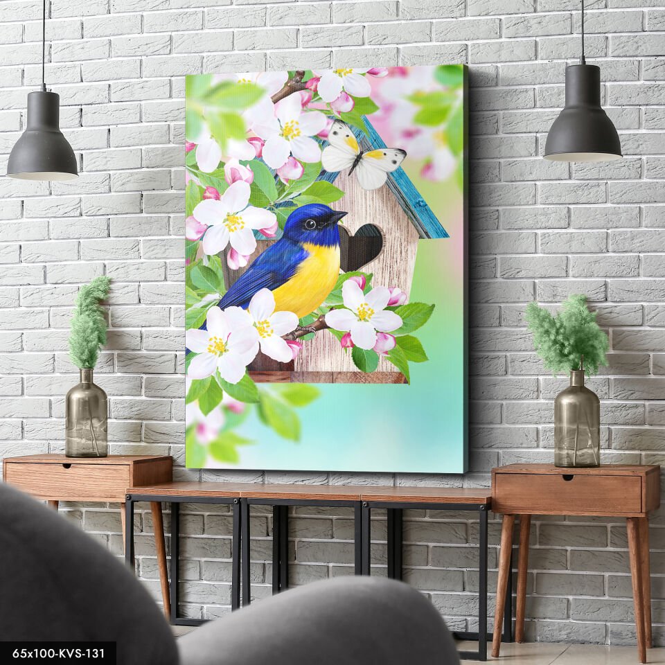 Kuş Kanvas - Canvas Tablo 40 x 30 CM - Çok Renkli