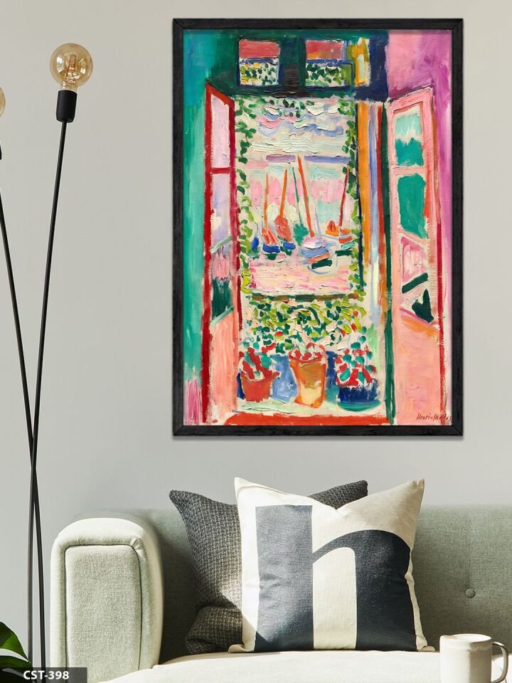Henri Matisse The Open Window Tek Parça Ahşap Çerçeveli Tablo Siyah - 40 x 60 CM