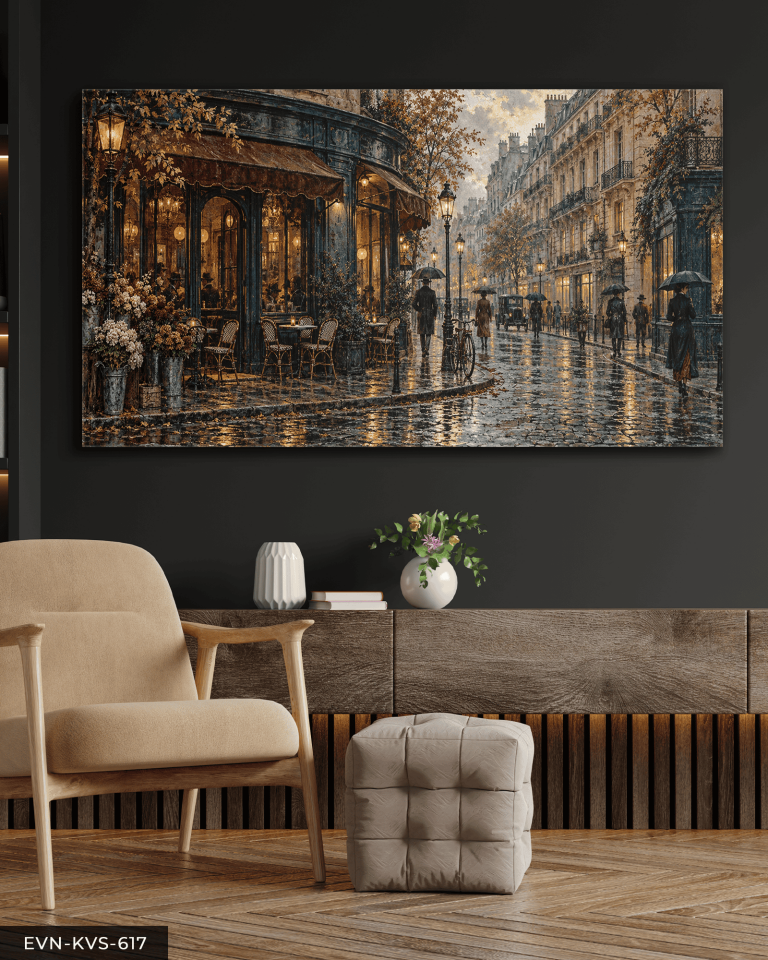 Yağmurlu Sokak Tek Parça Kanvas - Canvas Tablo