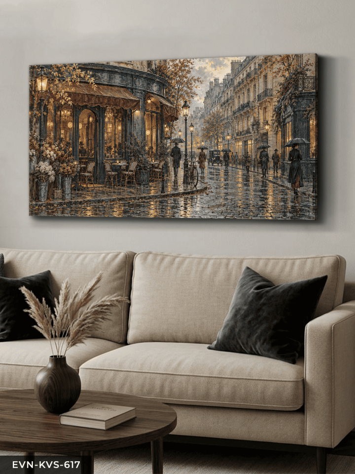 Yağmurlu Sokak Tek Parça Kanvas - Canvas Tablo