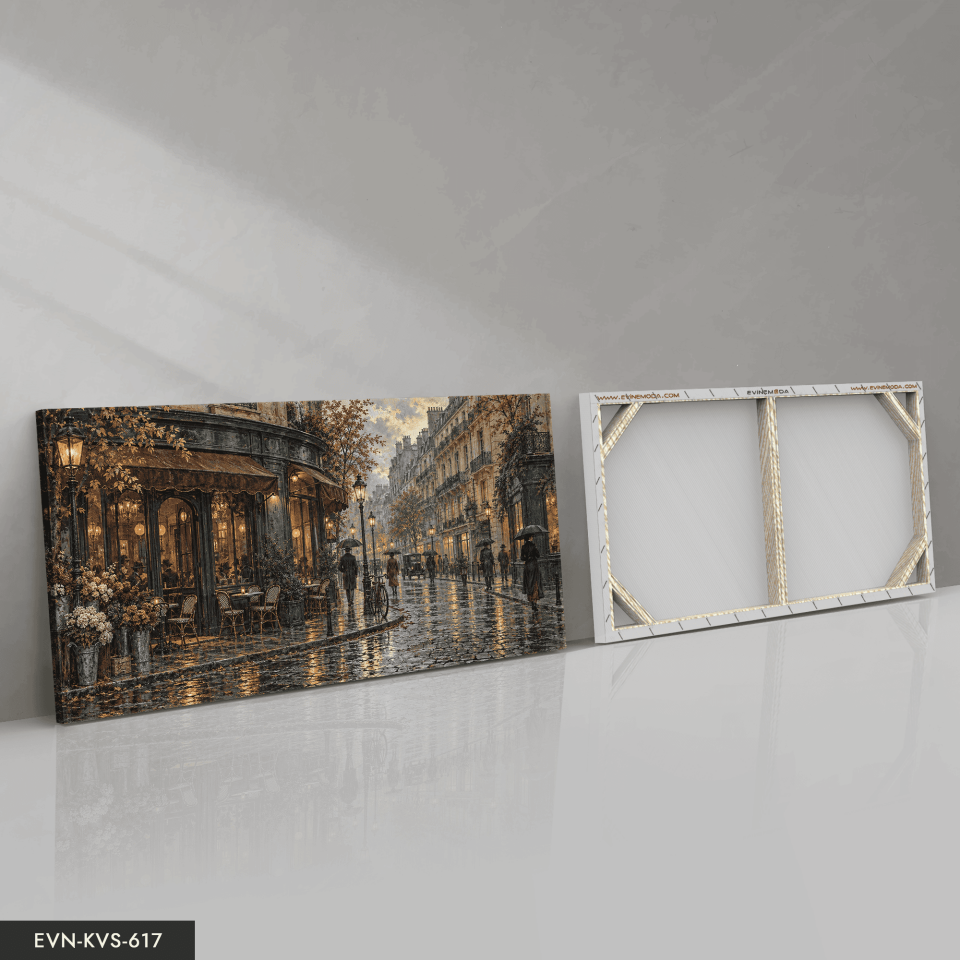 Yağmurlu Sokak Tek Parça Kanvas - Canvas Tablo