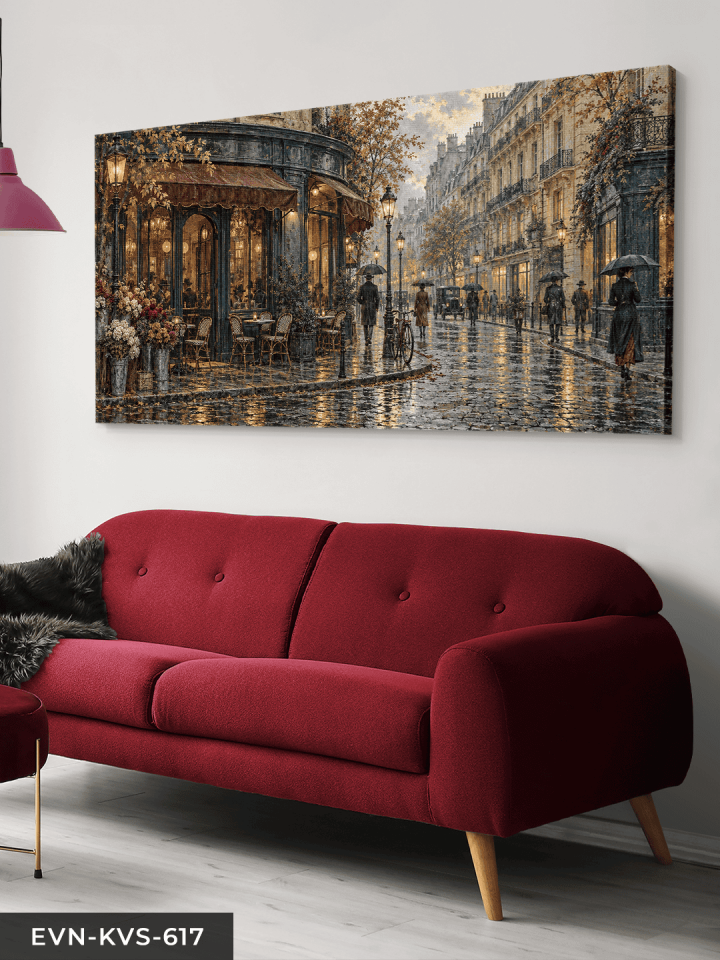 Yağmurlu Sokak Tek Parça Kanvas - Canvas Tablo
