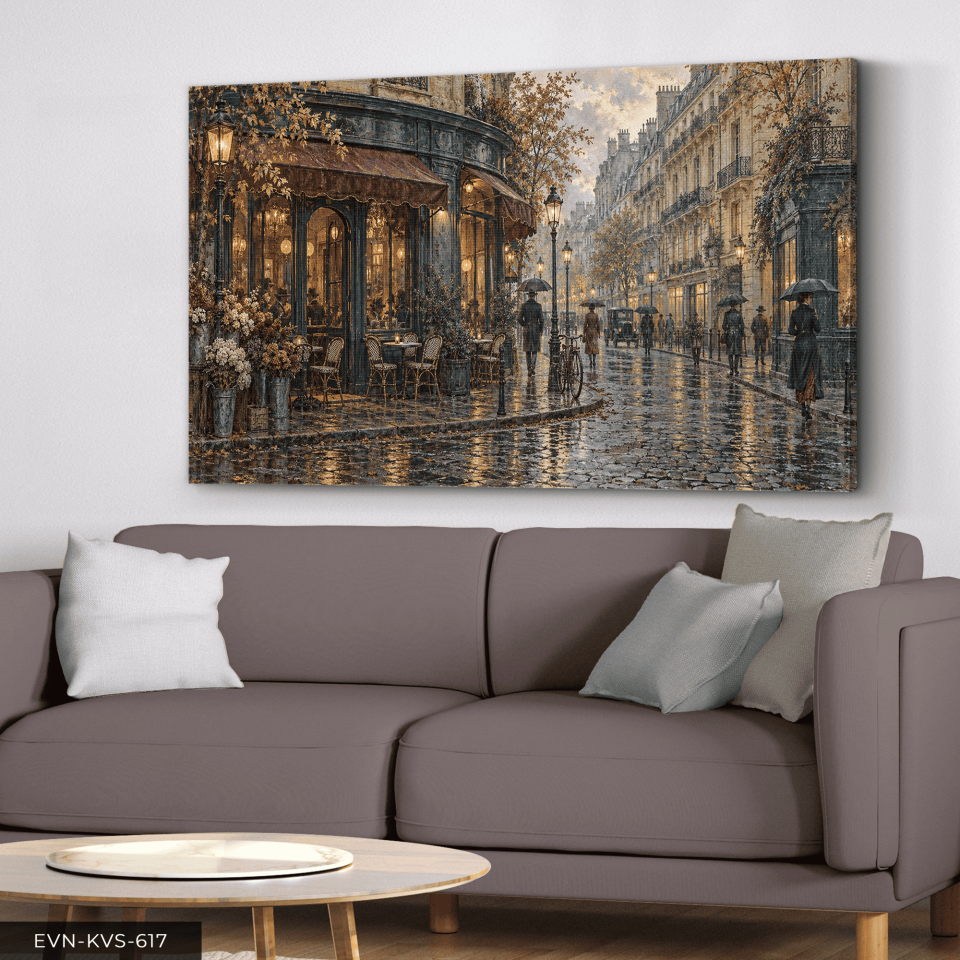 Yağmurlu Sokak Tek Parça Kanvas - Canvas Tablo