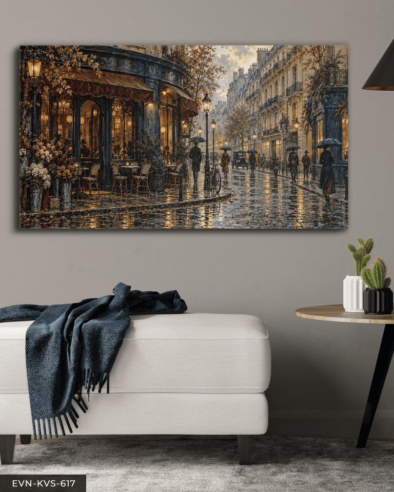 Yağmurlu Sokak Tek Parça Kanvas - Canvas Tablo