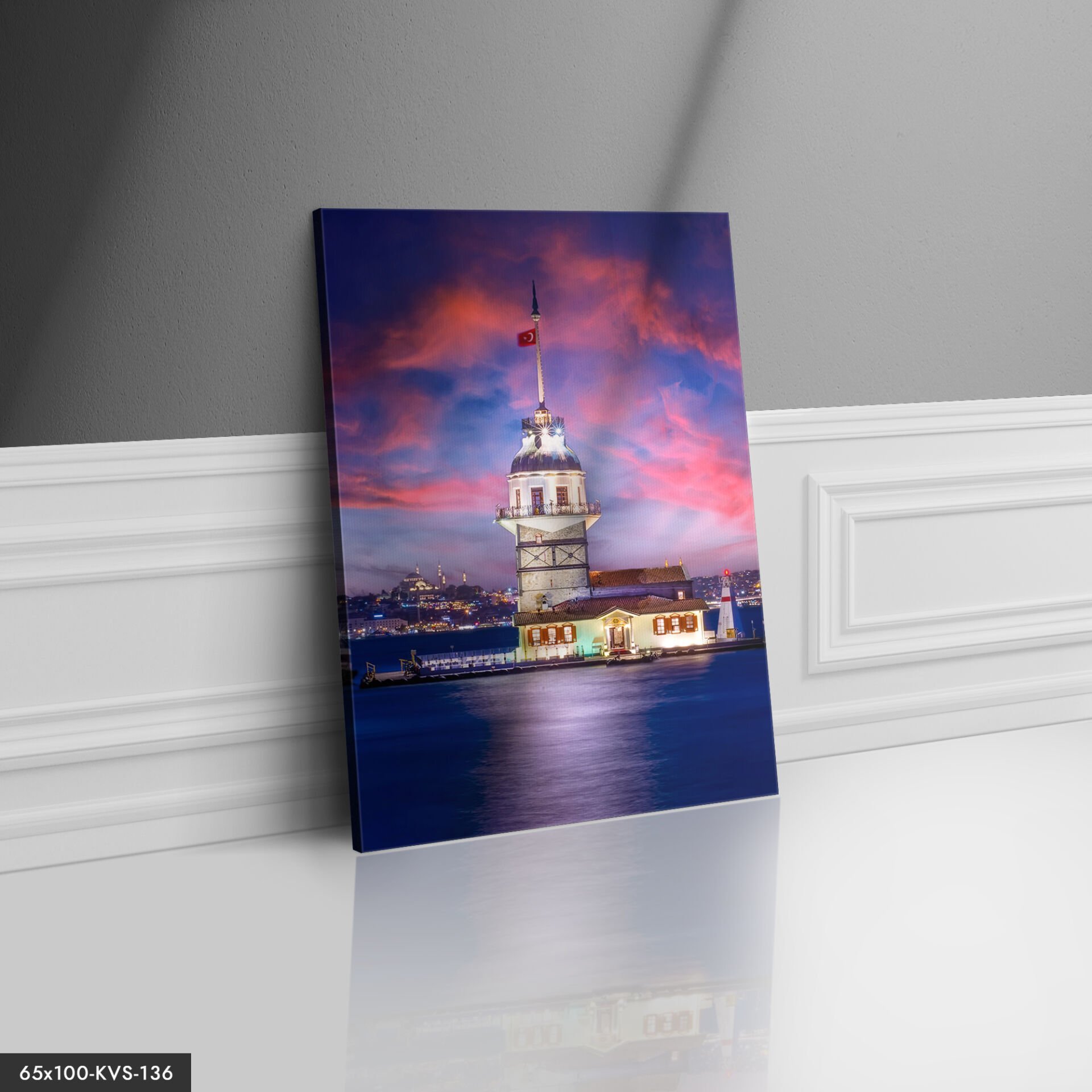 Kız Kulesi Kanvas - Canvas Tablo 40 x 30 CM - Çok Renkli