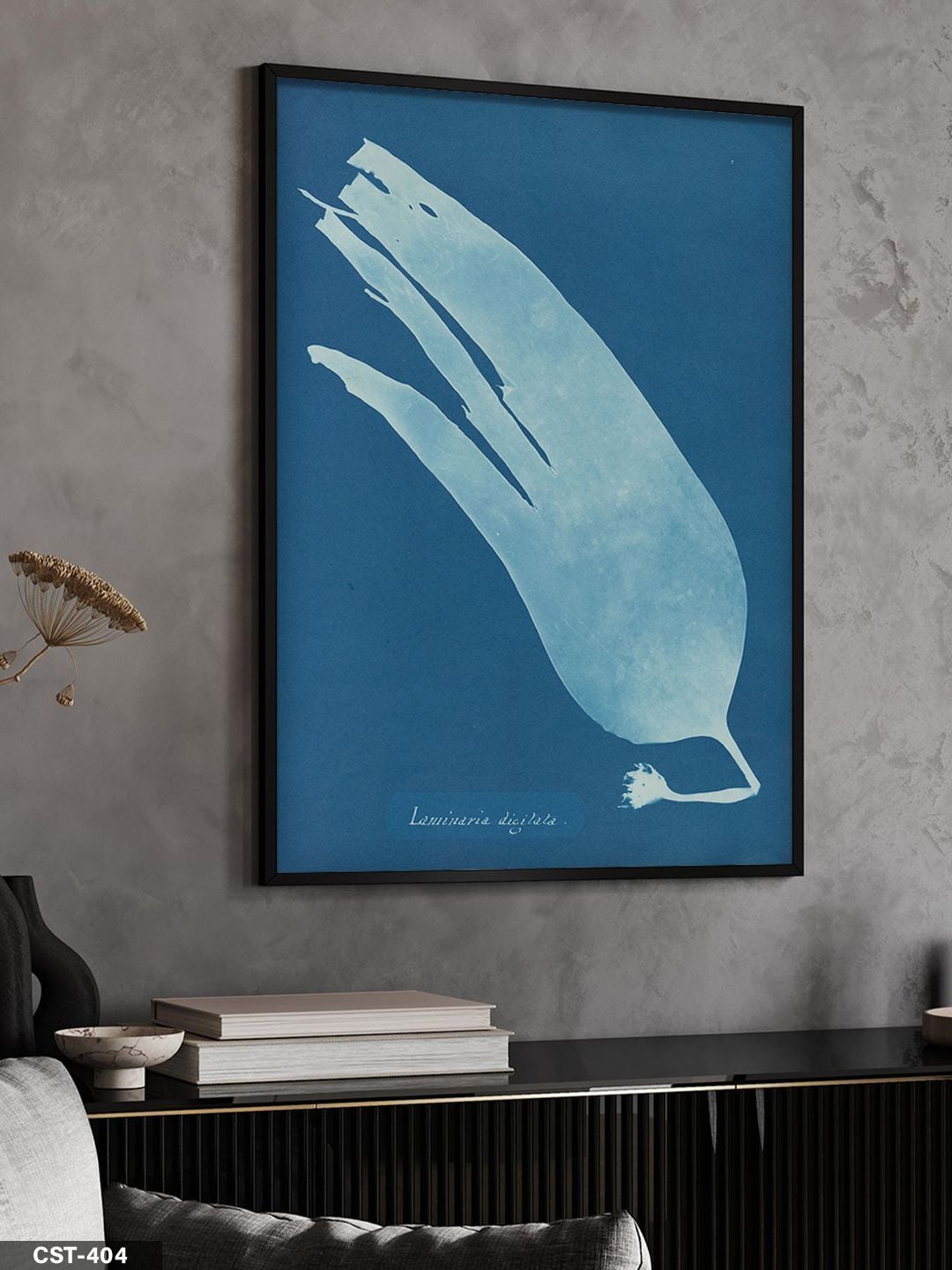Anna Atkins Laminaria Tek Parça Ahşap Çerçeveli Tablo Siyah - 40 x 60 CM