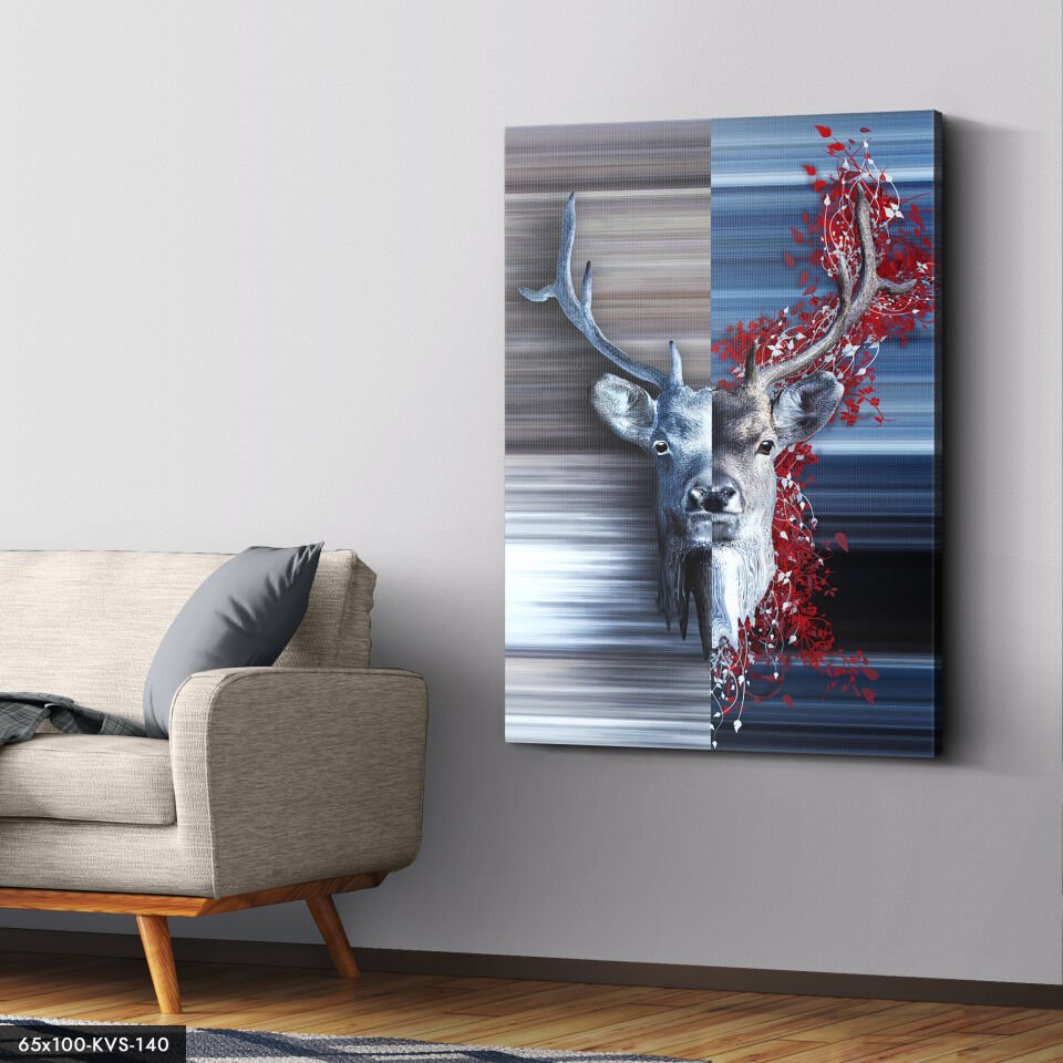 Geyik Kanvas - Canvas Tablo 40 x 30 CM - Çok Renkli