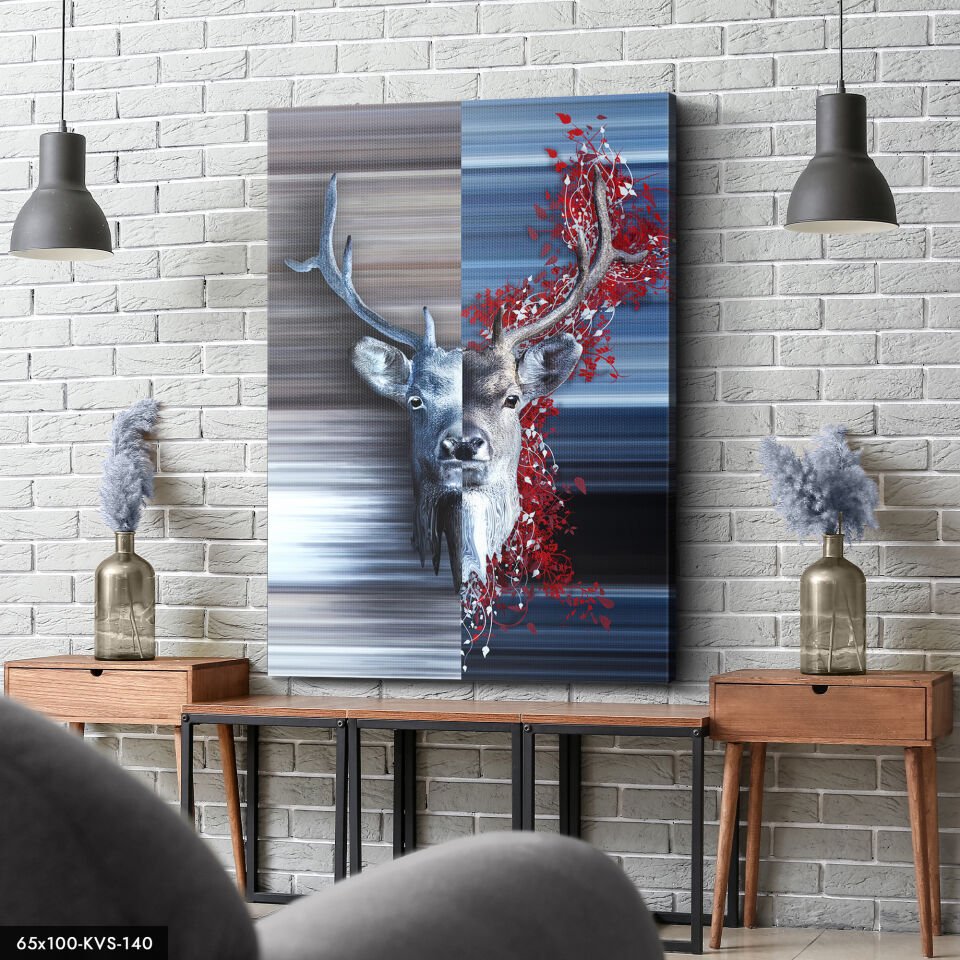 Geyik Kanvas - Canvas Tablo 40 x 30 CM - Çok Renkli