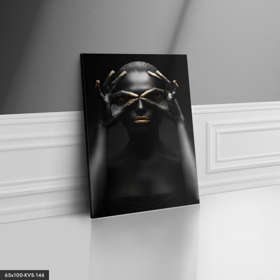 Siyahi Kadın Kanvas - Canvas Tablo