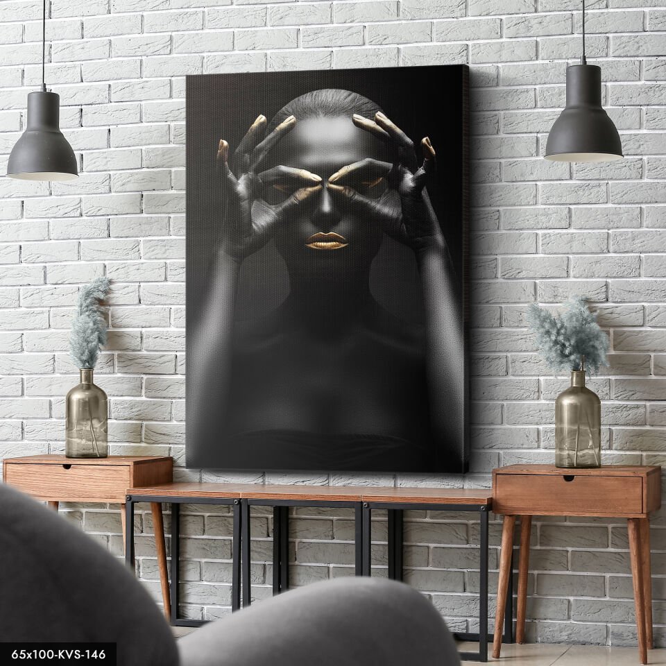 Siyahi Kadın Kanvas - Canvas Tablo